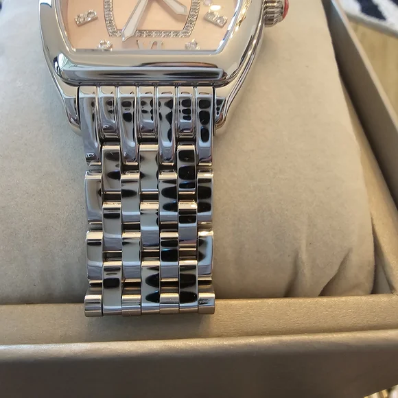 Michele Silver and Pink Watch - Picture 6 of 9